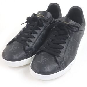□louis Vuitton Leather Monogram Low Cut Sneakers Shoes Black 9 Boxes/storage